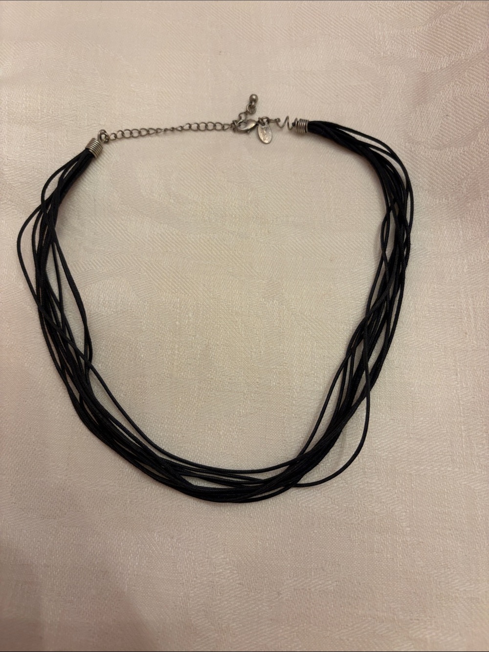 Lia Sophia Multi-Strand Black Cord Necklace with Silver Accents to add pendant - Picture 1 of 6